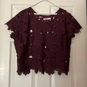 Floral lace crop top